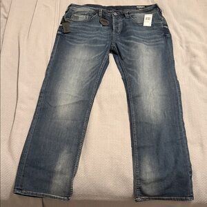 Buffalo David Bitton Men's Faded Blue Straight-Leg Jeans